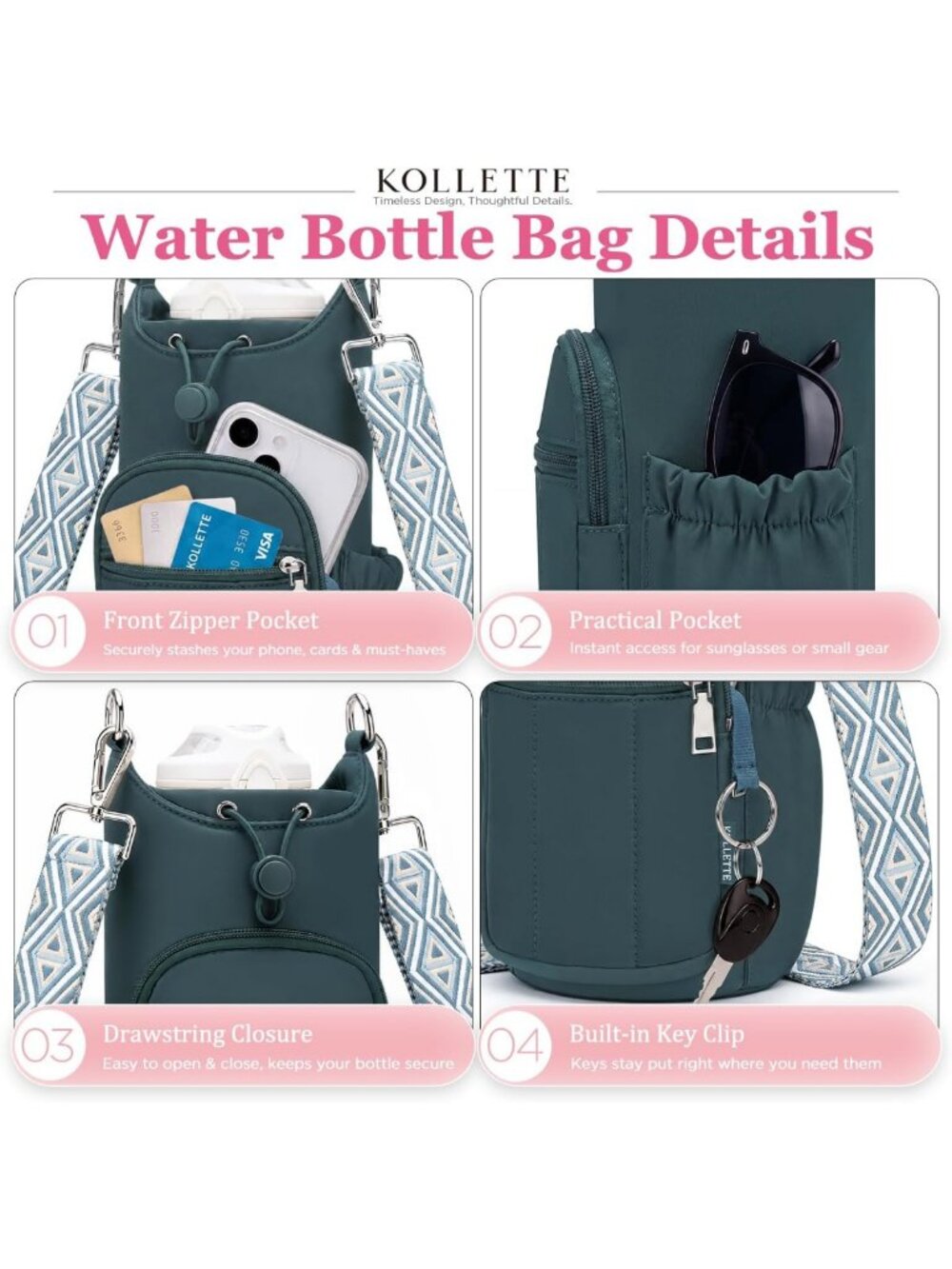 Hands-Free Crossbody Water Bottle Holder Bag for Women - Perfect Daily Accessory - Picture 9 of 9